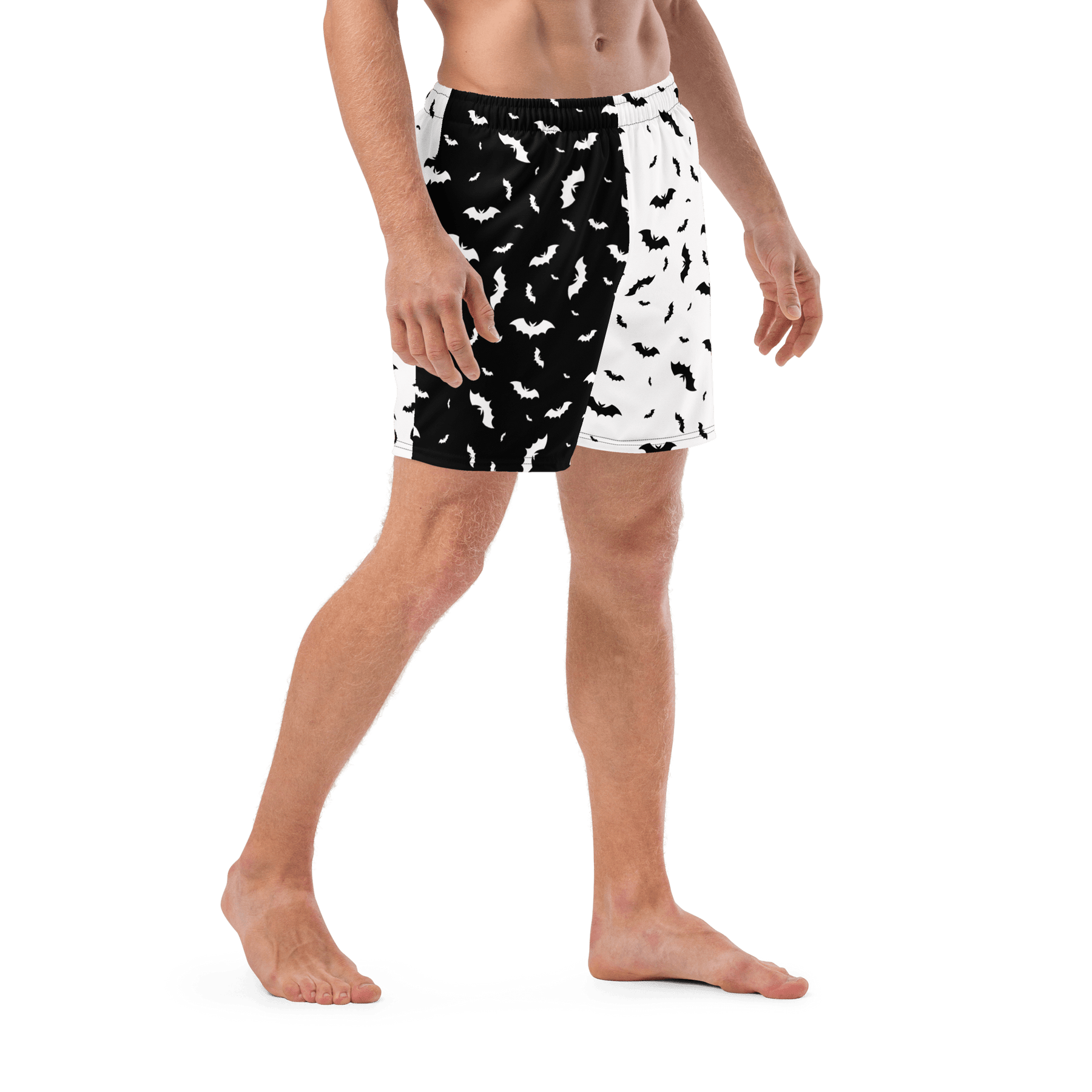 Seeing Double Split Bats Men's Lined Swim Trunks - Goth Cloth Co.7021657_14636