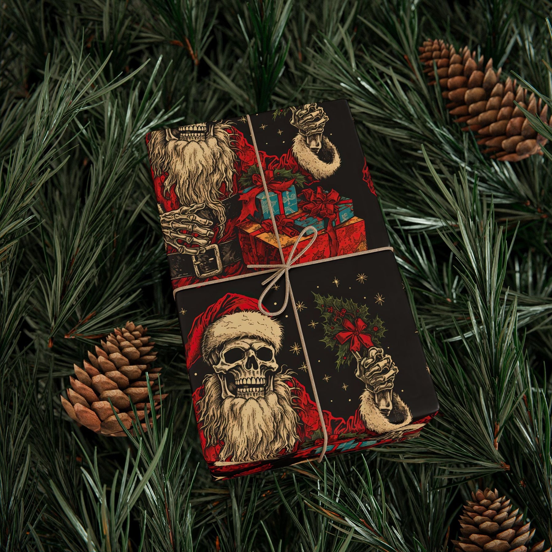 Skeleton Santa Gift Wrap - Goth Cloth Co.Home Decor28765912116781432006