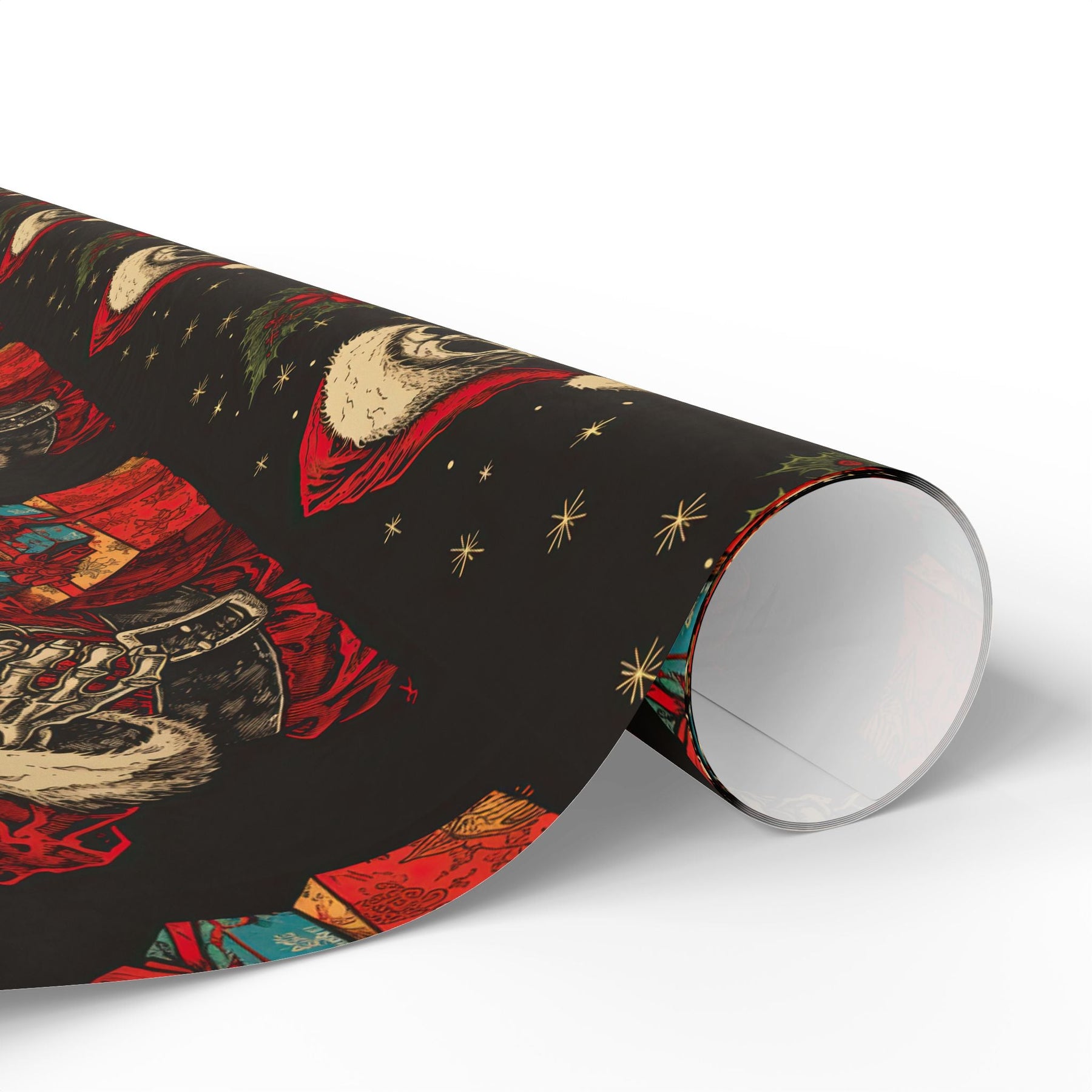 Skeleton Santa Gift Wrap - Goth Cloth Co.Home Decor30152642245932598098