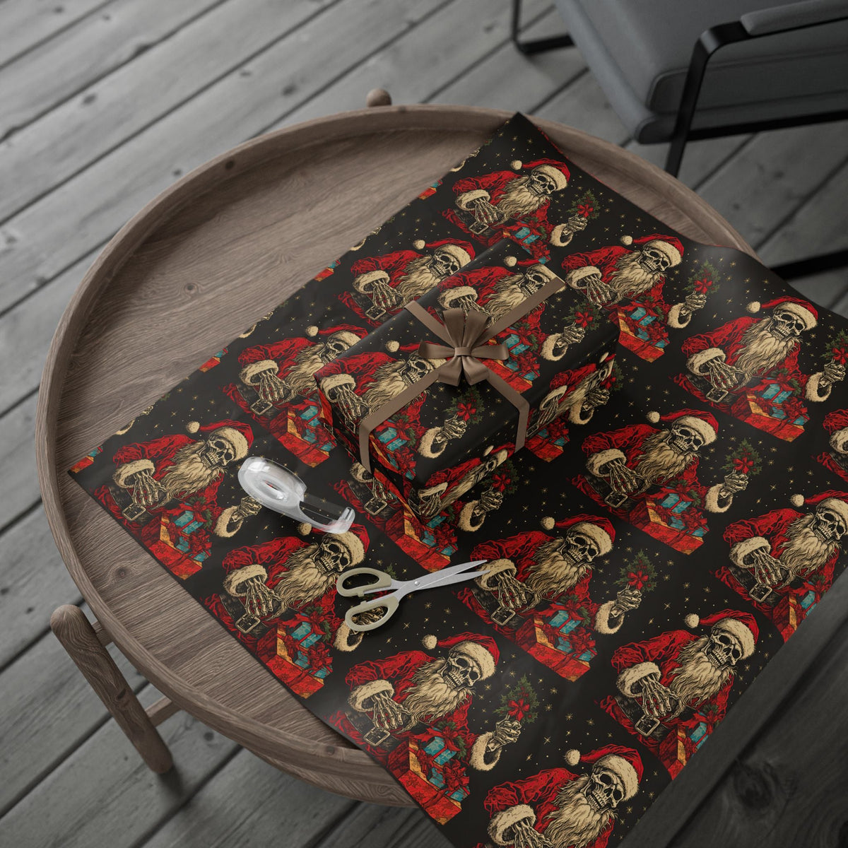 Skeleton Santa Gift Wrap - Goth Cloth Co.Home Decor30152642245932598098
