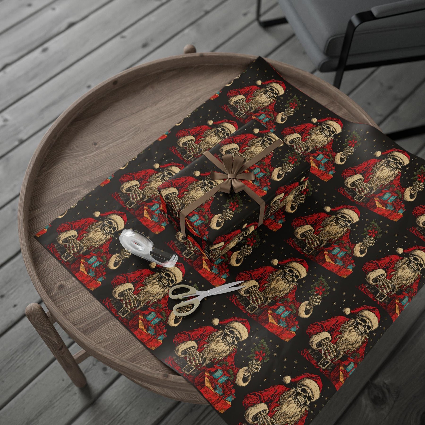 Skeleton Santa Gift Wrap - Goth Cloth Co.Home Decor30152642245932598098