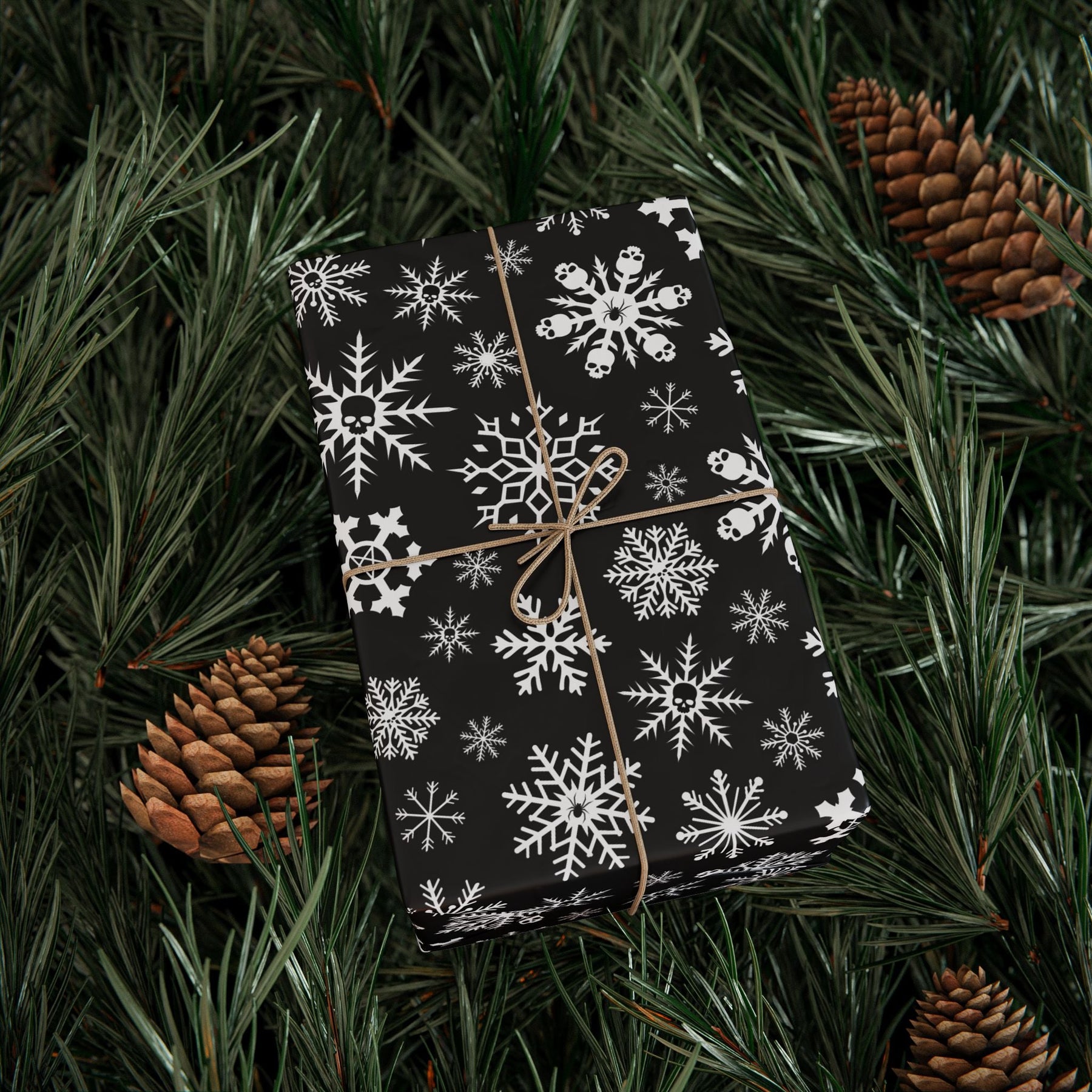 Skulldrift Snowflake Gift Wrap - Goth Cloth Co.Home Decor16403473666193539902