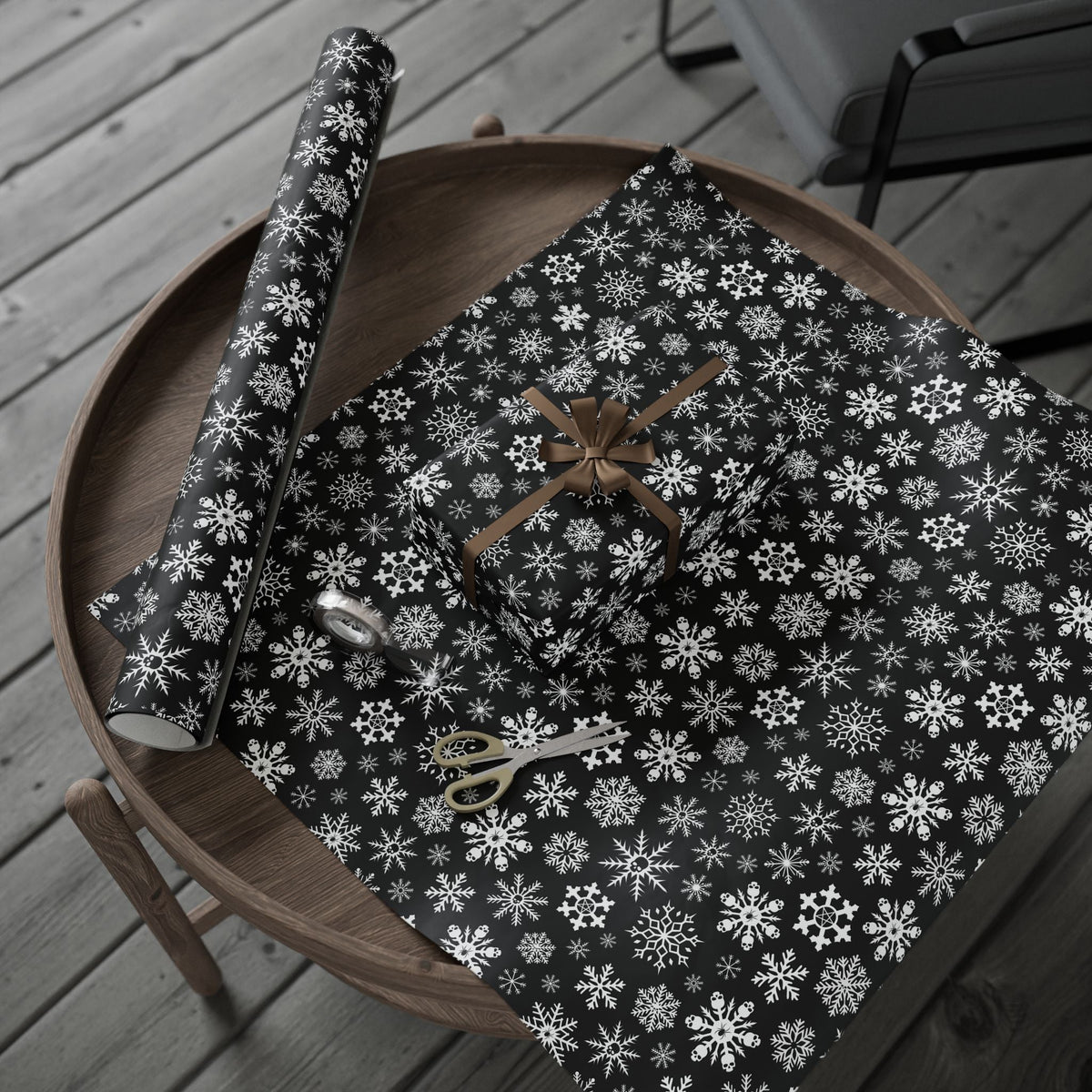 Skulldrift Snowflake Gift Wrap - Goth Cloth Co.Home Decor33472723716832694247