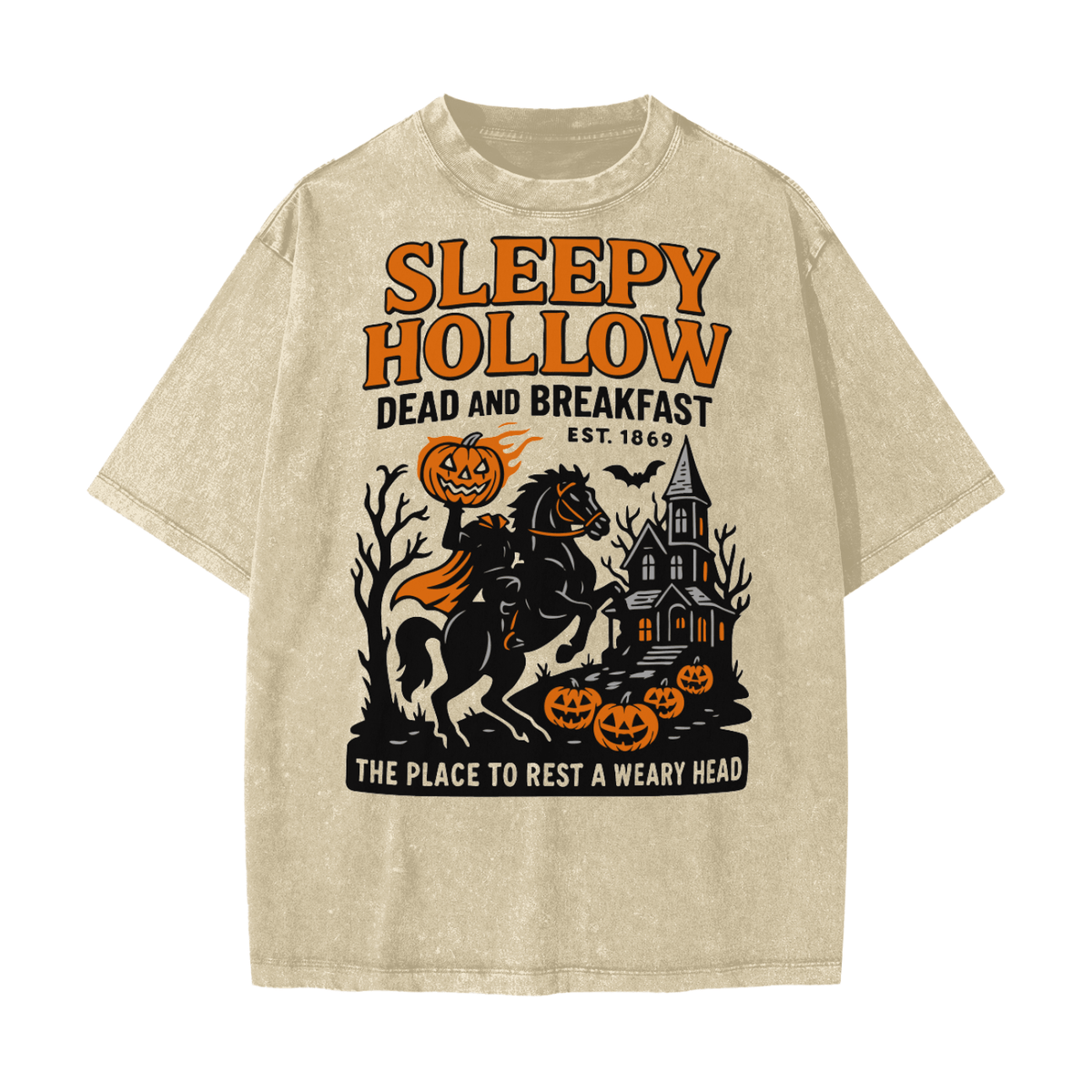 Sleepy Hollow Bed & Breakfast Acid Wash T-Shirt - Goth Cloth Co.250807PODPQ0678001