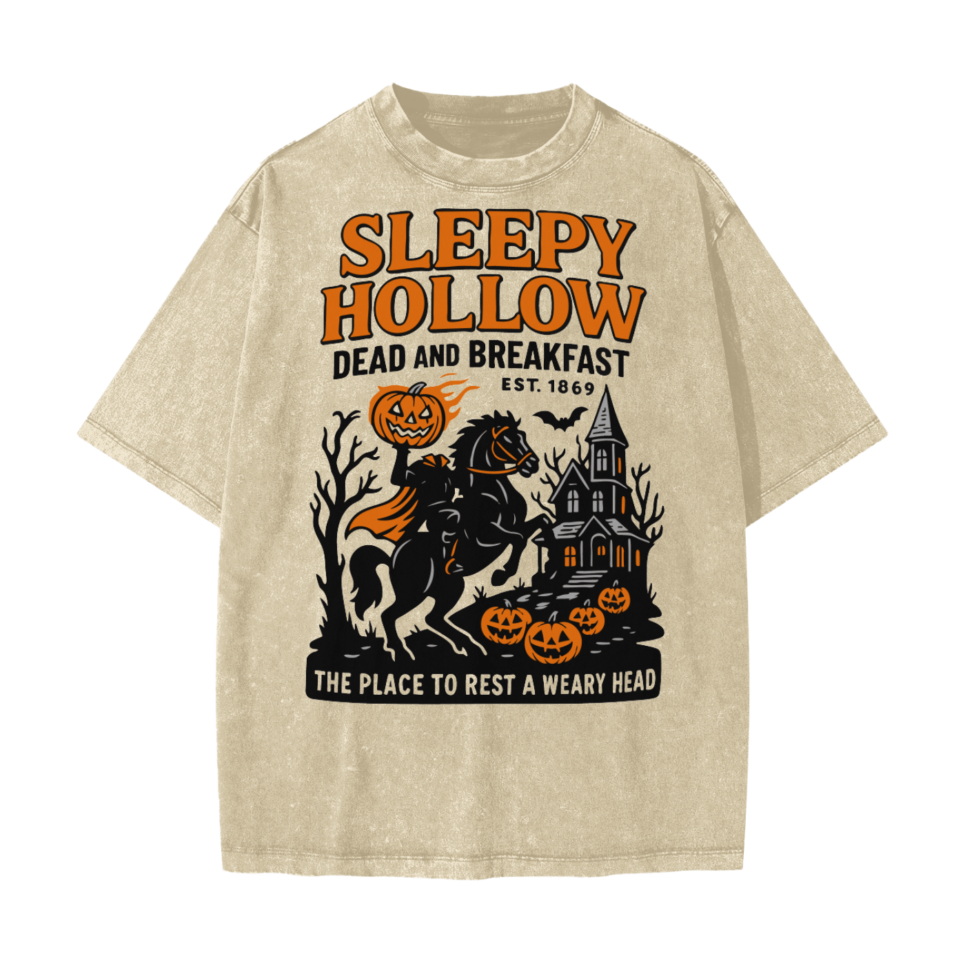 Sleepy Hollow Bed & Breakfast Acid Wash T-Shirt - Goth Cloth Co.250807PODPQ0678001