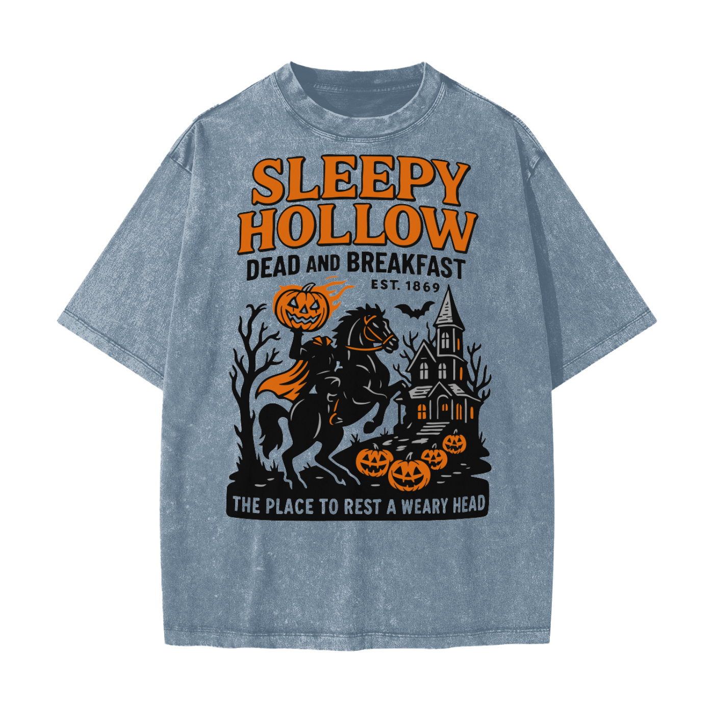 Sleepy Hollow Bed & Breakfast Acid Wash T-Shirt - Goth Cloth Co.250807PODPQ0678007