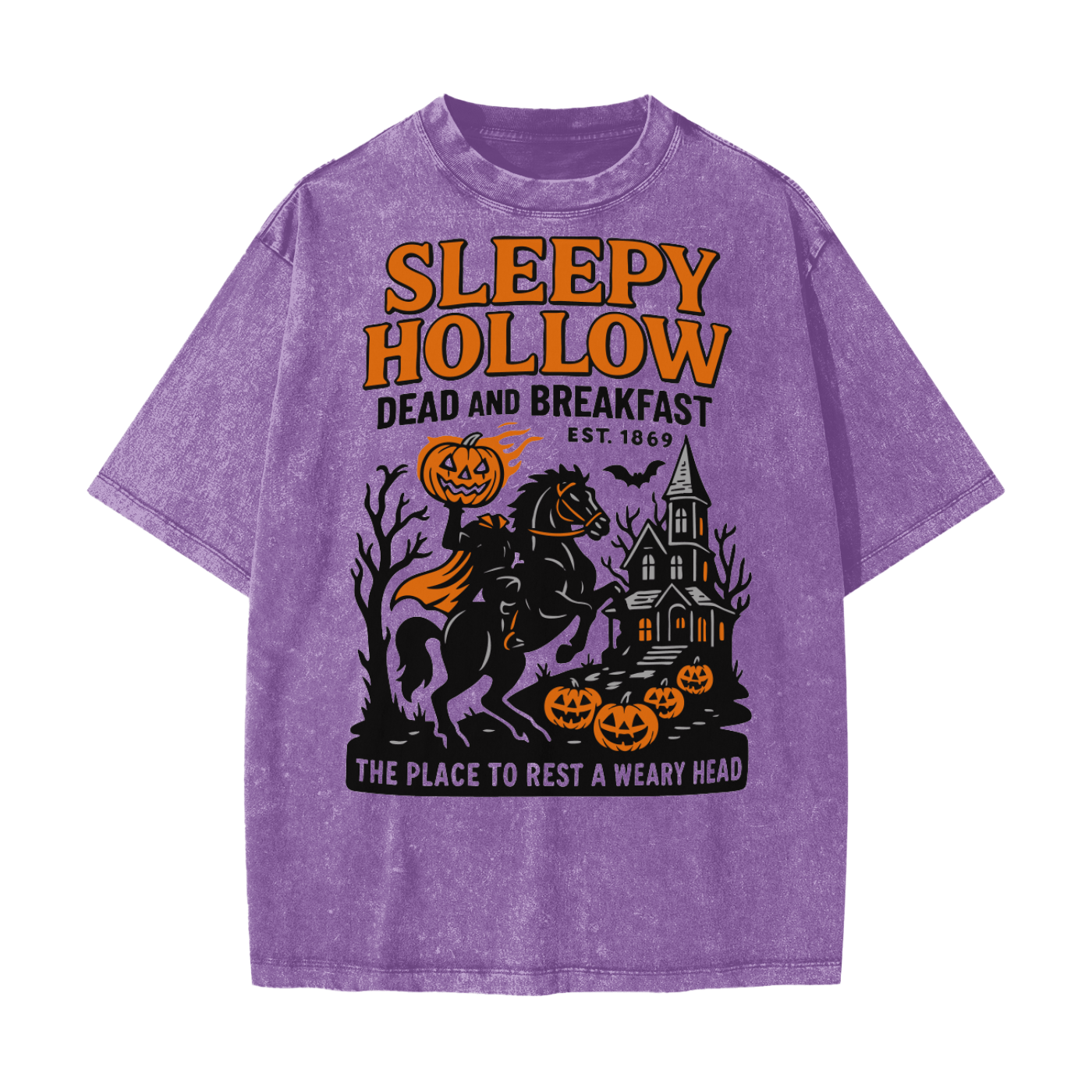 Sleepy Hollow Bed & Breakfast Acid Wash T-Shirt - Goth Cloth Co.250807PODPQ0678013