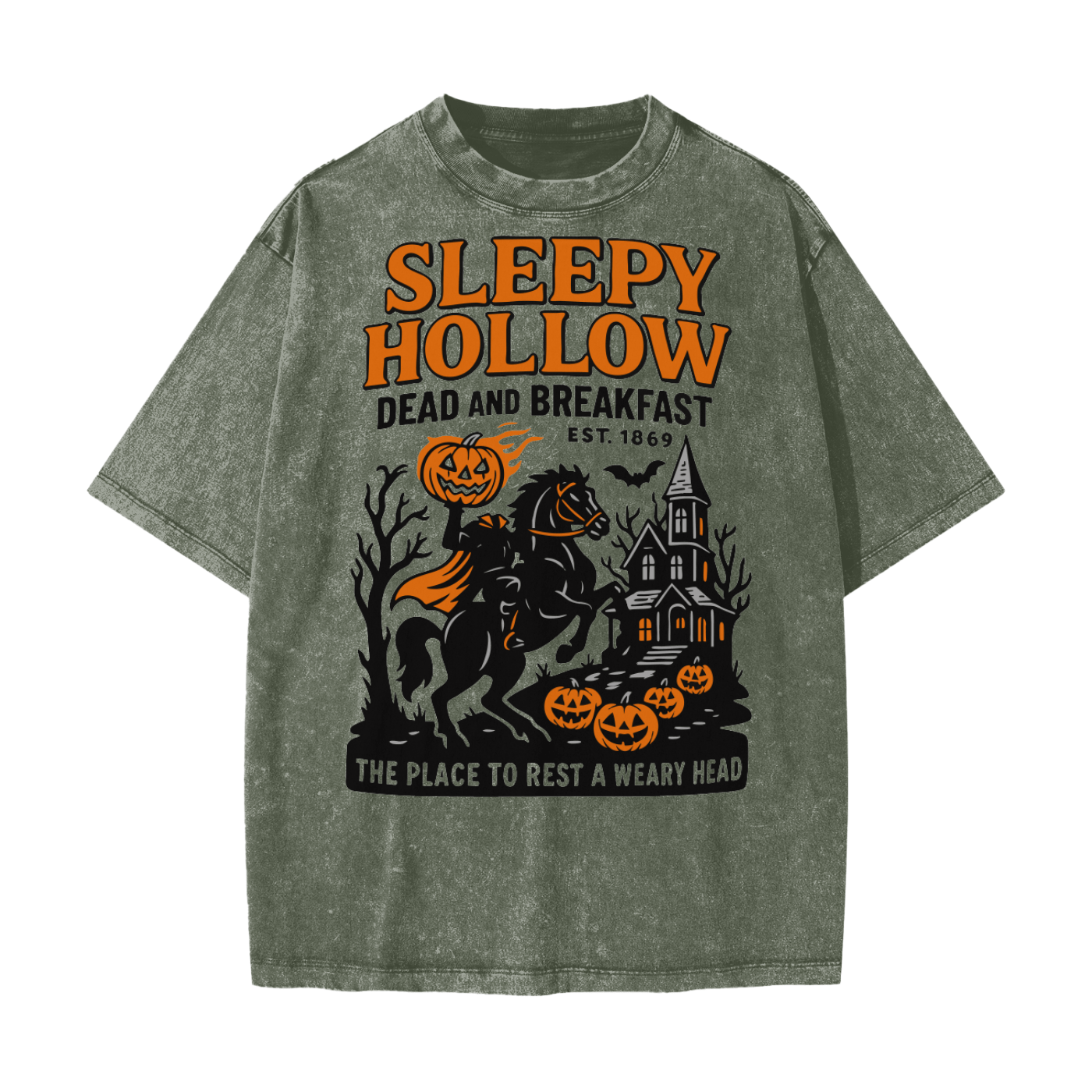 Sleepy Hollow Bed & Breakfast Acid Wash T-Shirt - Goth Cloth Co.250807PODPQ0678025