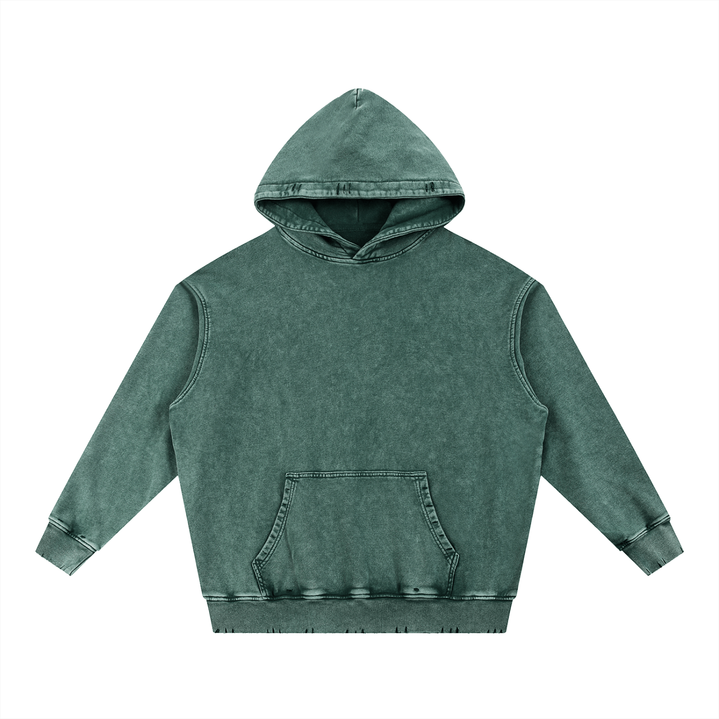 Acid Wash Hand-Frayed Heavyweight Hoodie | Goth Cloth Co.