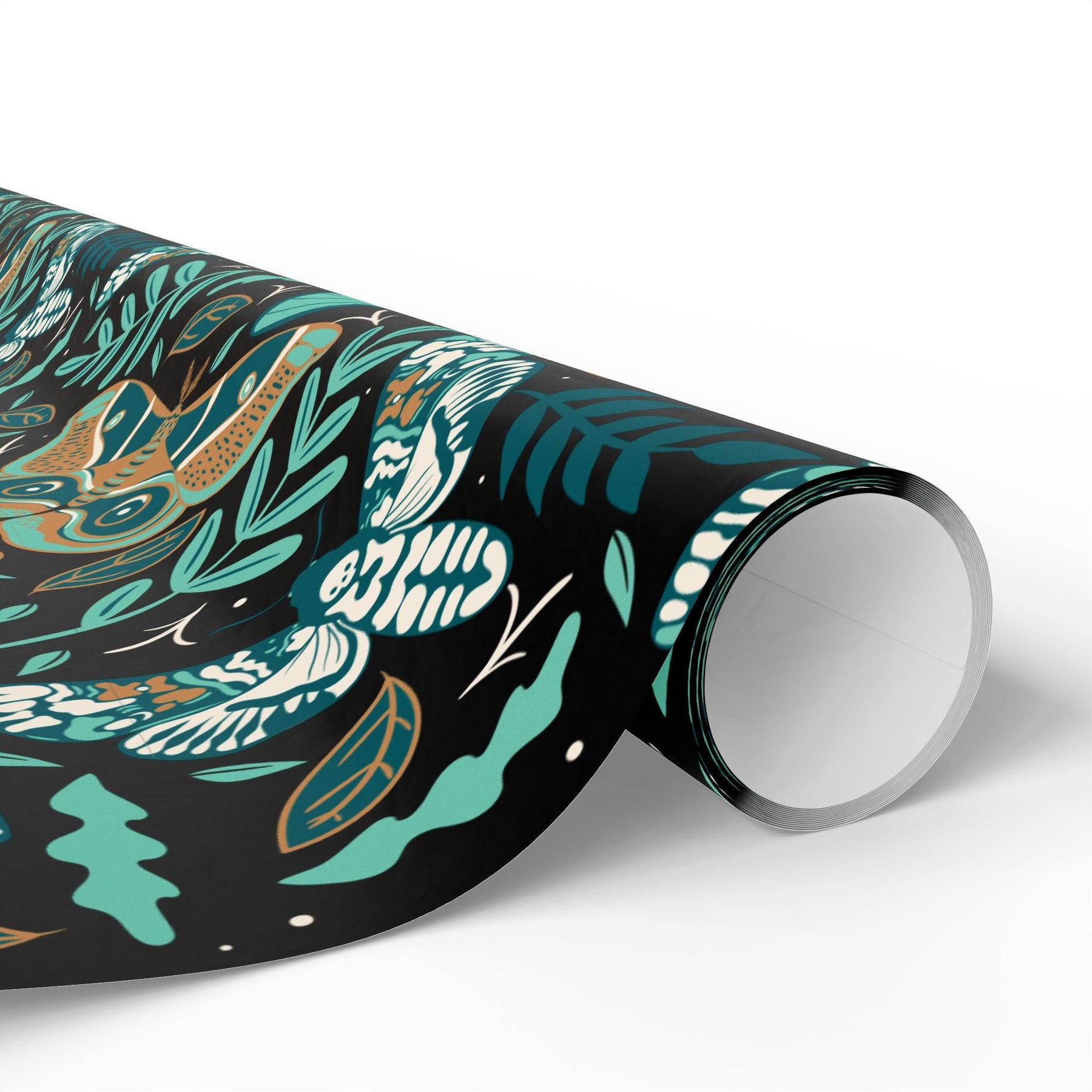 Teal Death Moth Spooky Gift Wrap - Goth Cloth Co.Home Decor14156410968326879203