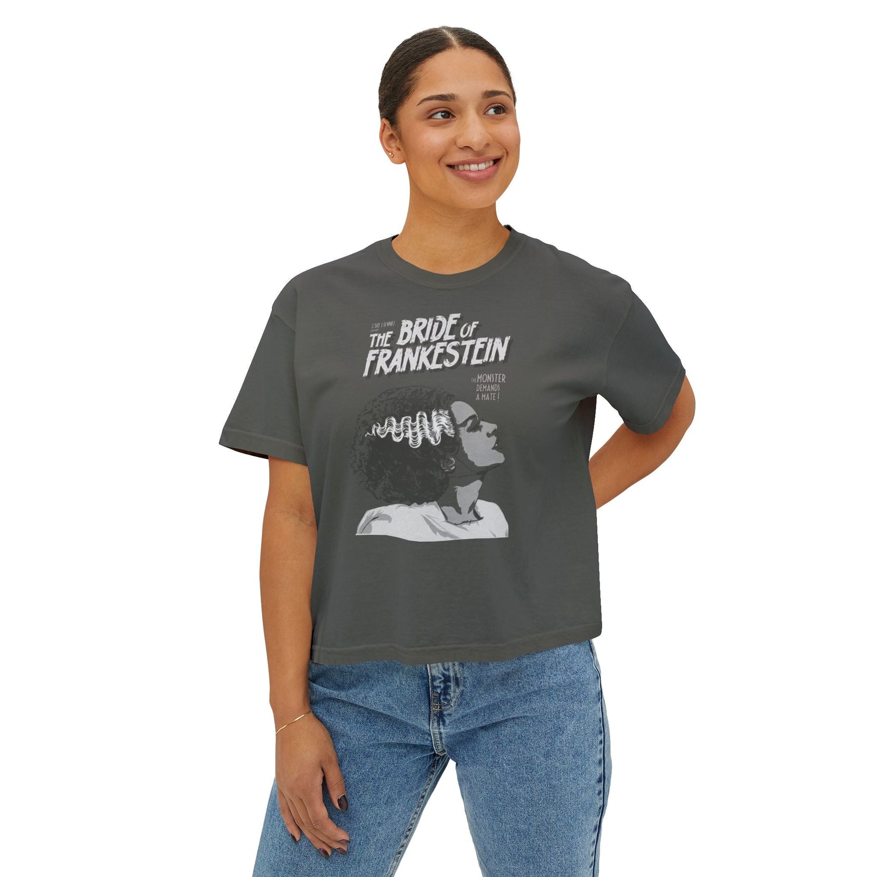 The Bride of Frankenstein Crop Top - Goth Cloth Co.T-Shirt20406897486553215742