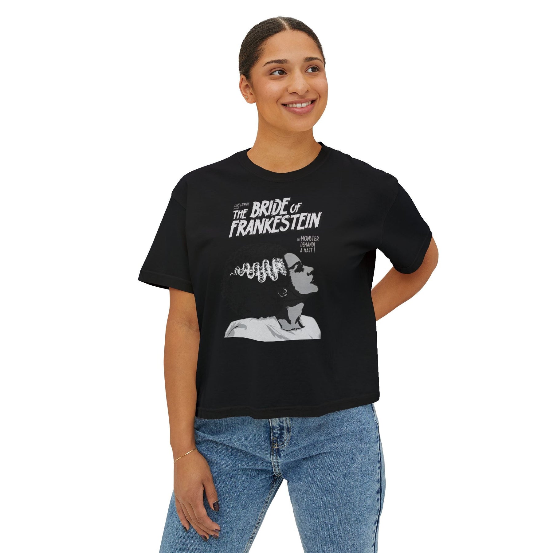 The Bride of Frankenstein Crop Top - Goth Cloth Co.T-Shirt20406897486553215742