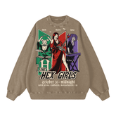 The Hex Girls Vintage Acid Wash Oversize Sweatshirt - Goth Cloth Co.250730PODRA0273016