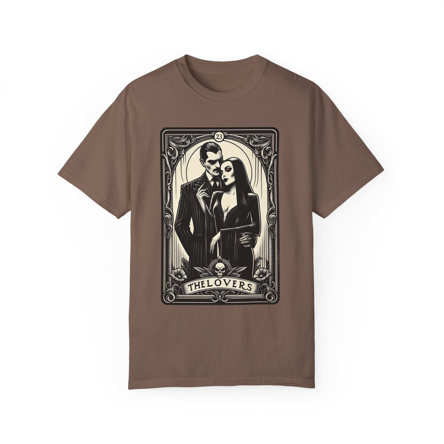 The Lovers Morticia & Gomez Tarot Card Comfy Tee - Goth Cloth Co.T-Shirt22415434314288993403
