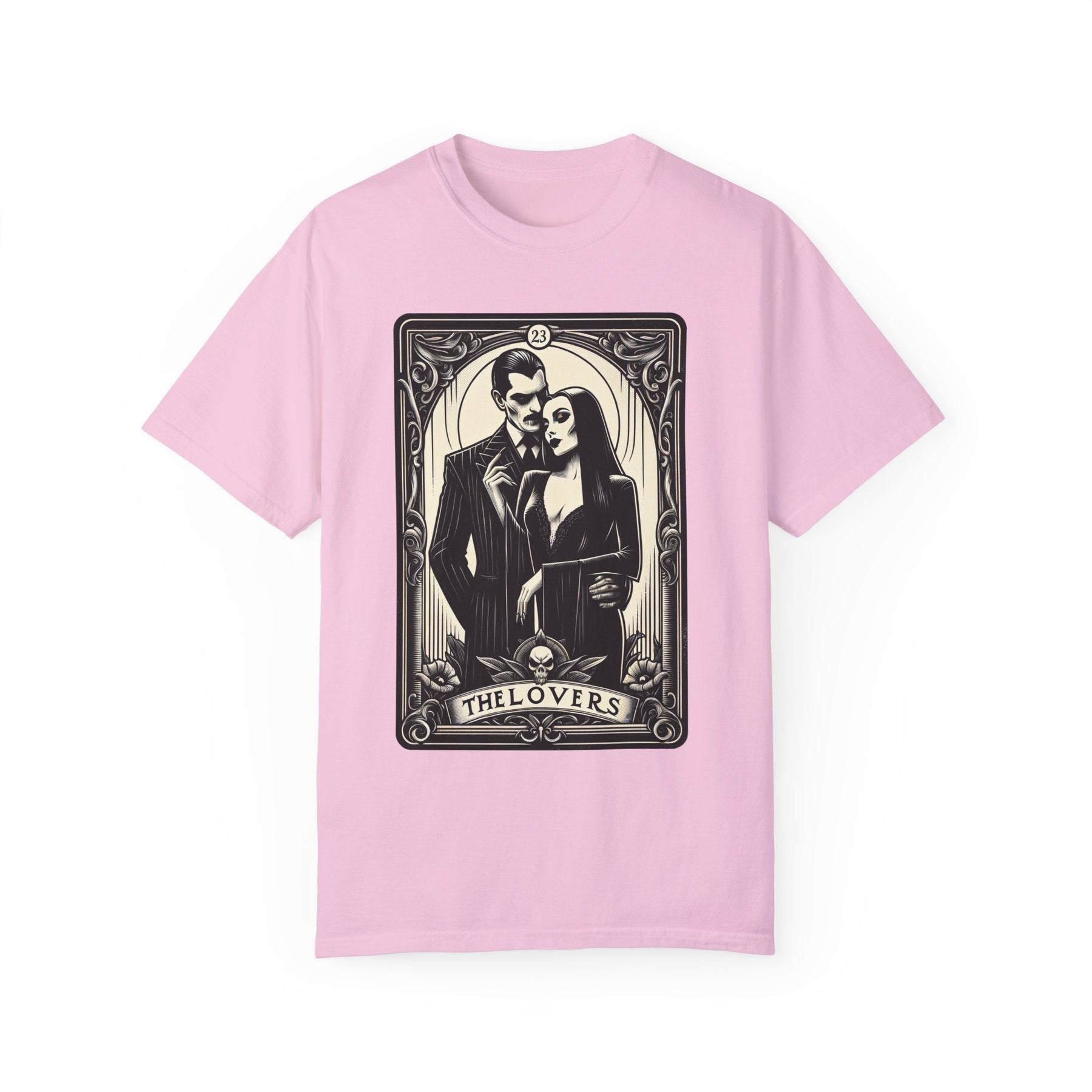The Lovers Morticia & Gomez Tarot Card Comfy Tee - Goth Cloth Co.T-Shirt29512802246106844374