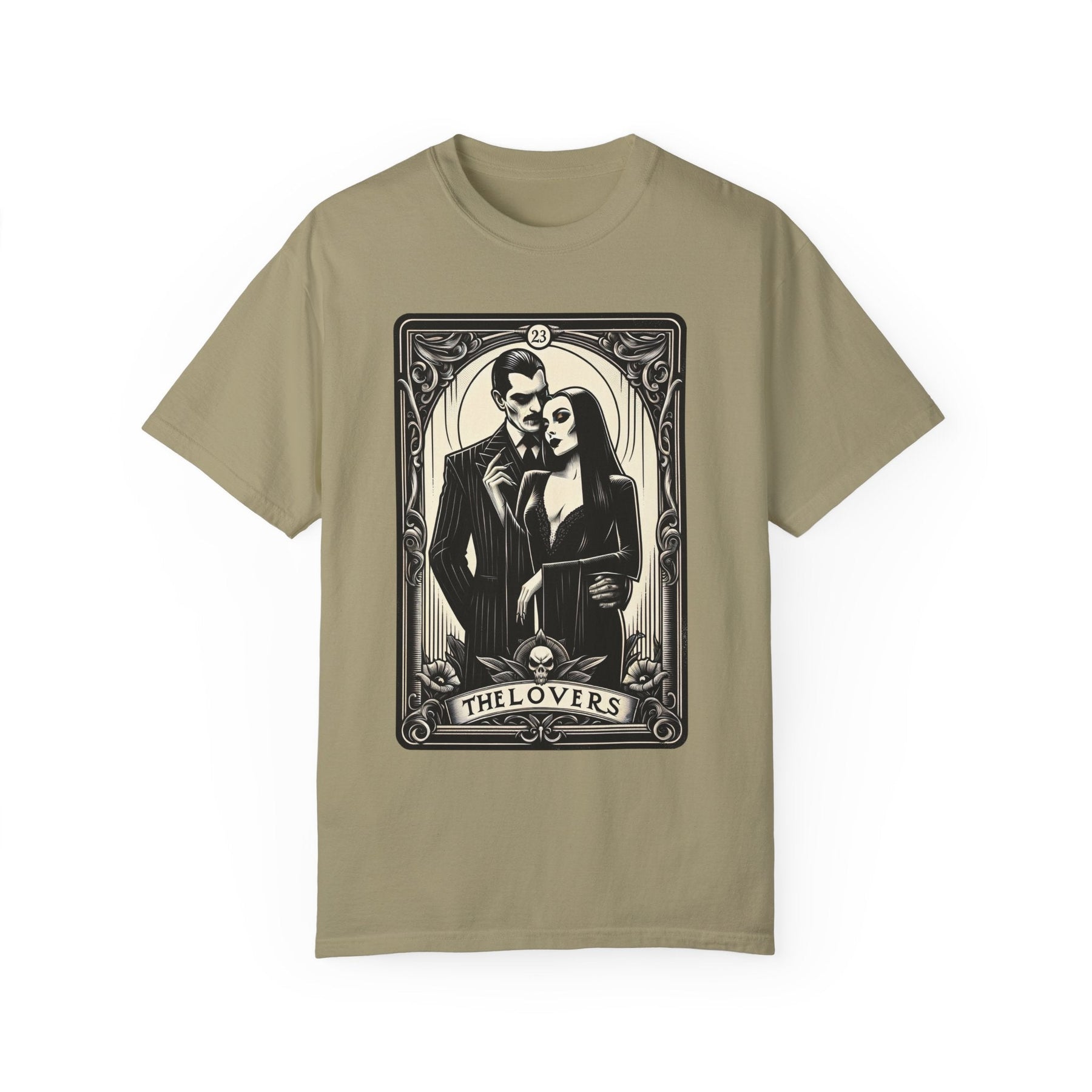 The Lovers Morticia & Gomez Tarot Card Comfy Tee - Goth Cloth Co.T-Shirt45673069831121482475