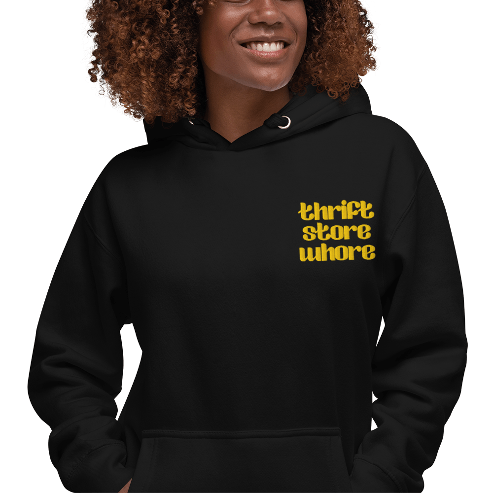 Thrift Store Whore Embroidered Hoodie - Goth Cloth Co.6731031_13917