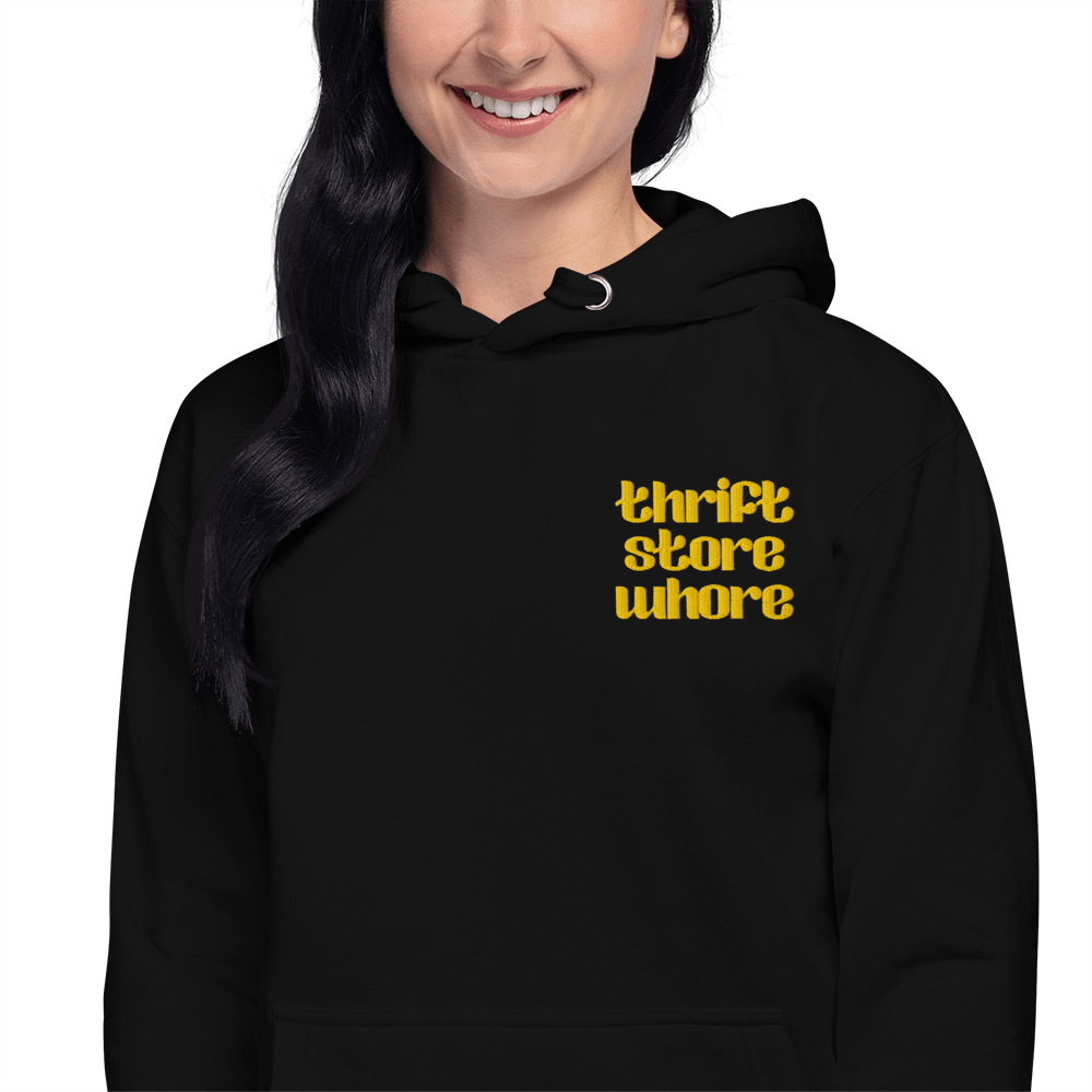 Thrift Store Whore Embroidered Hoodie - Goth Cloth Co.6731031_13917