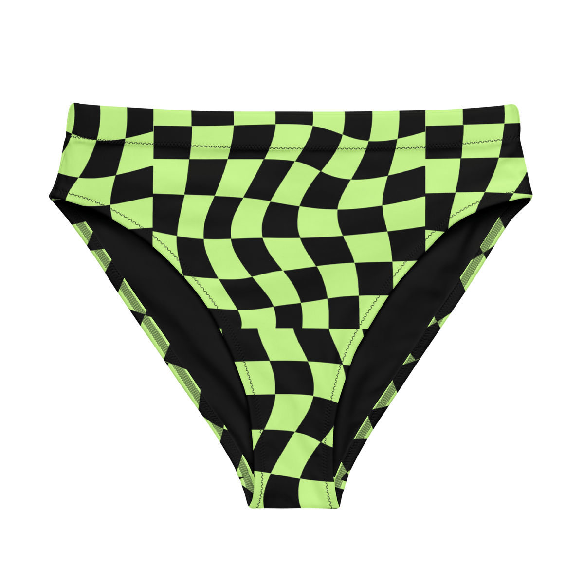 Toxic Tiles Checkerboard High - Waisted Sport Bikini Bottoms - Goth Cloth Co.2748922_12042