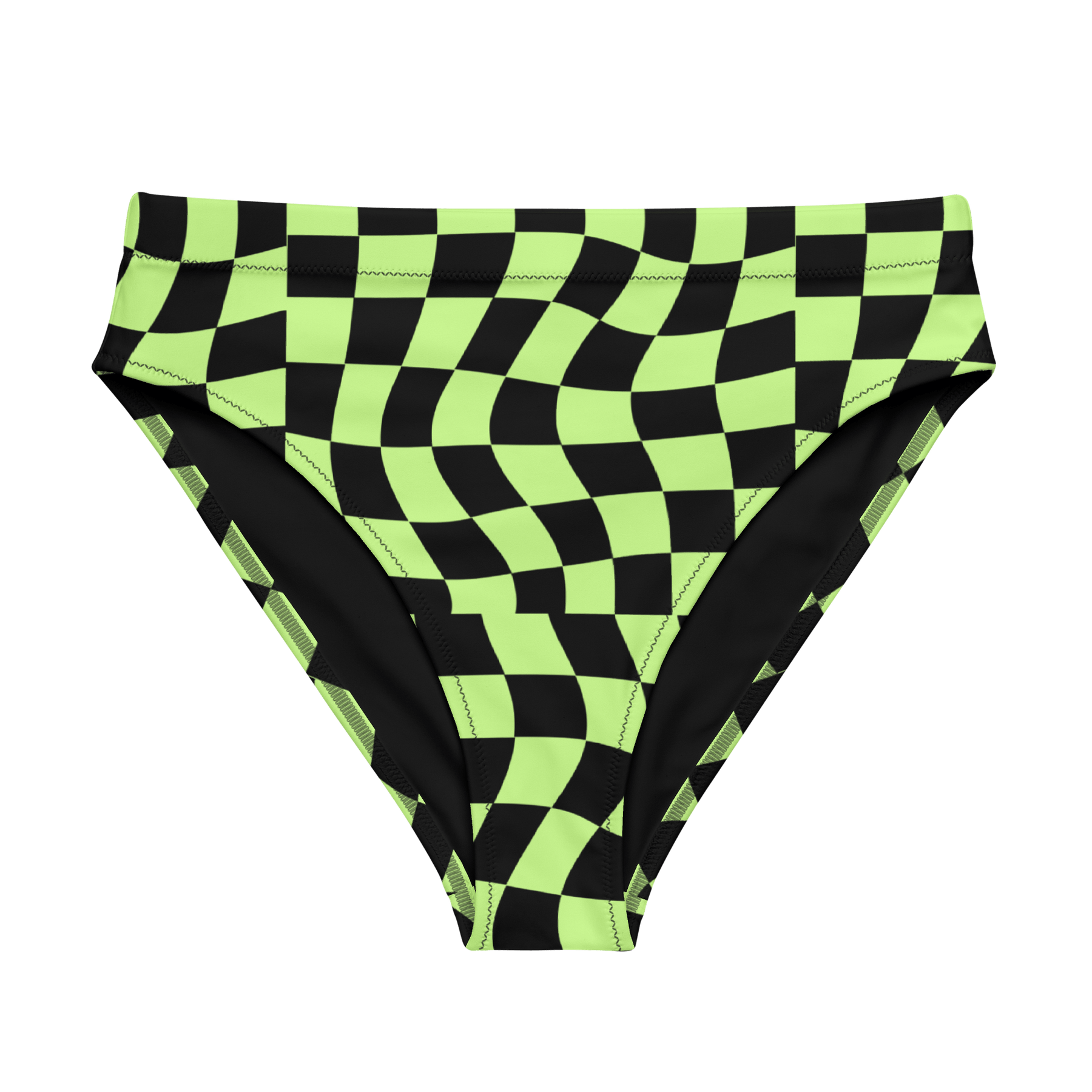 Toxic Tiles Checkerboard High - Waisted Sport Bikini Bottoms - Goth Cloth Co.2748922_12042