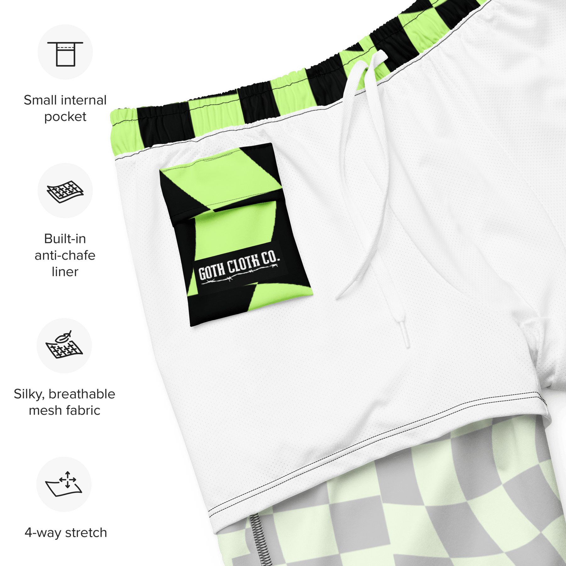 Toxic Tiles Men's Lined Swim Trunks - Goth Cloth Co.4847601_14636