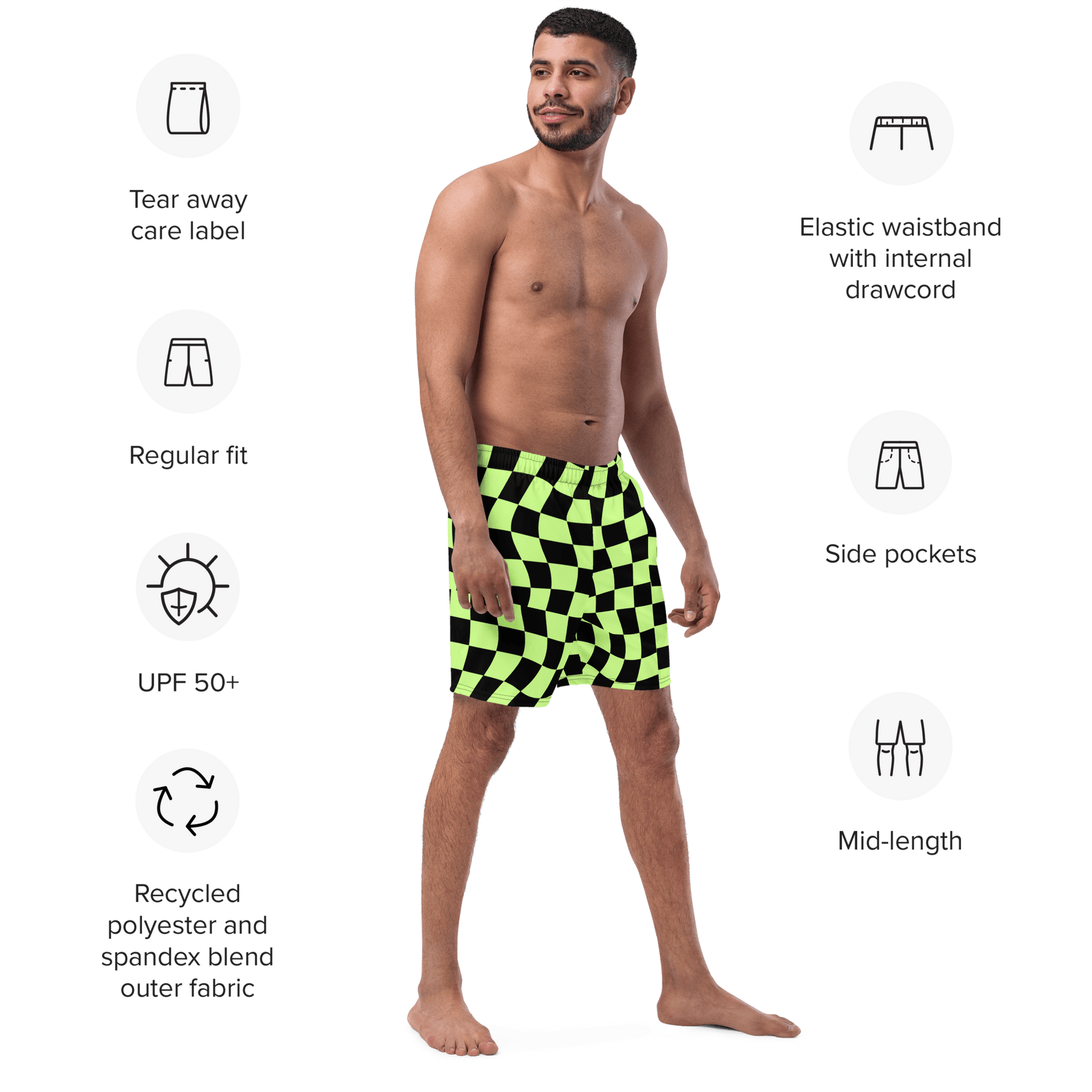 Toxic Tiles Men's Lined Swim Trunks - Goth Cloth Co.4847601_14636