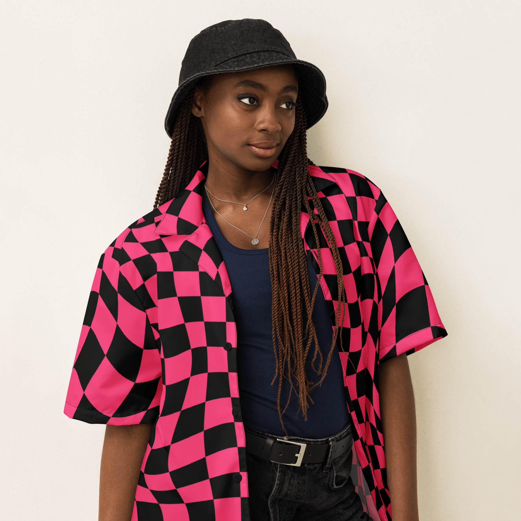 Twisted Tiles Checkerboard Button Up Shirt - Goth Cloth Co.8320373_17117
