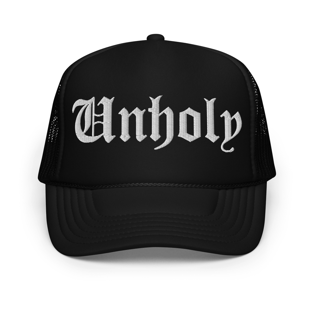 Unholy Embroidered Foam Trucker Hat - Goth Cloth Co.3165927_15904