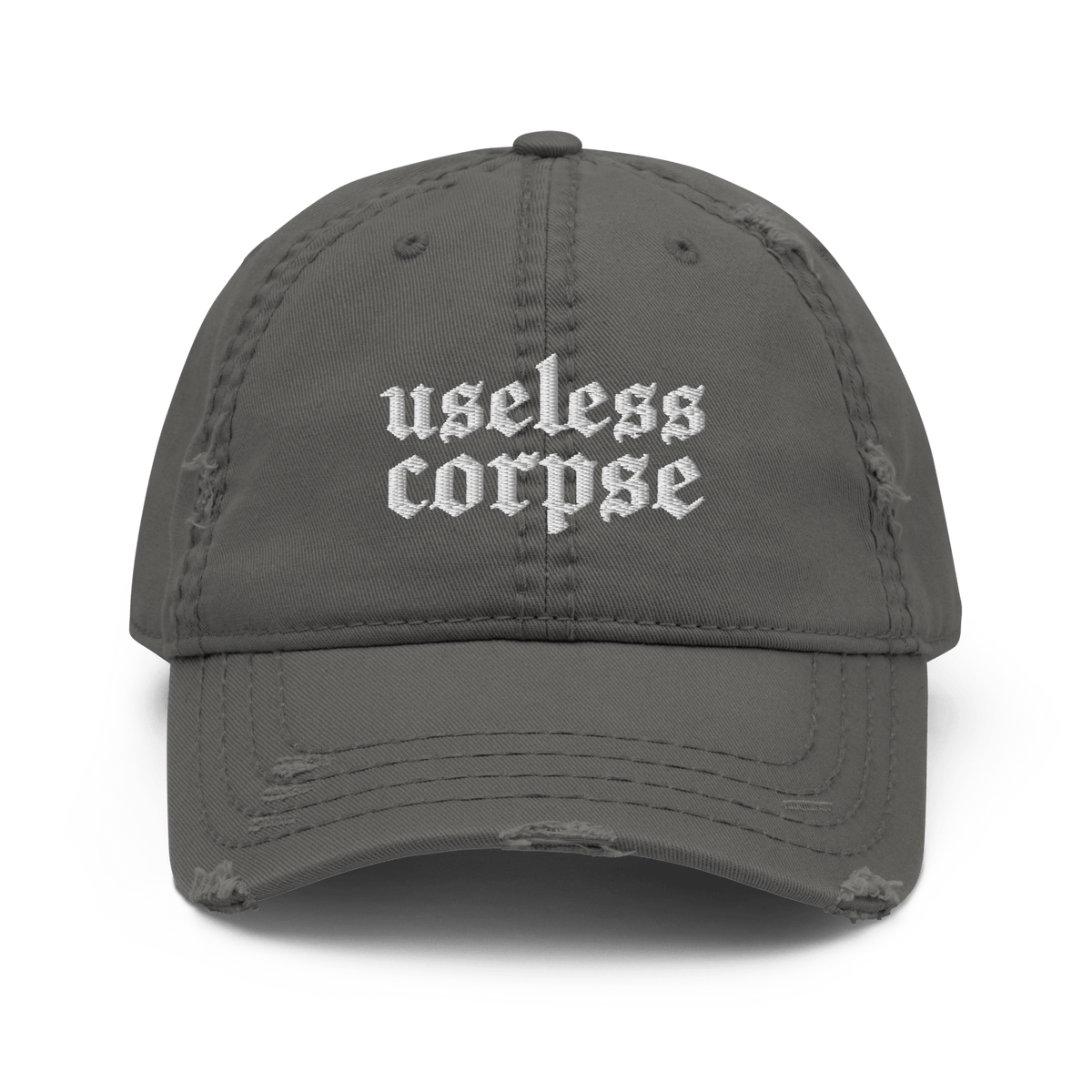 Useless Corpse Gothic Distressed Dad Cap - Goth Cloth Co.9487050_10990