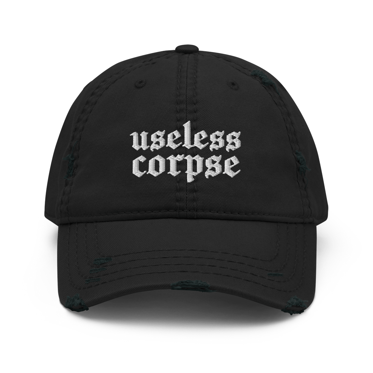 Useless Corpse Gothic Distressed Dad Cap - Goth Cloth Co.9487050_10990