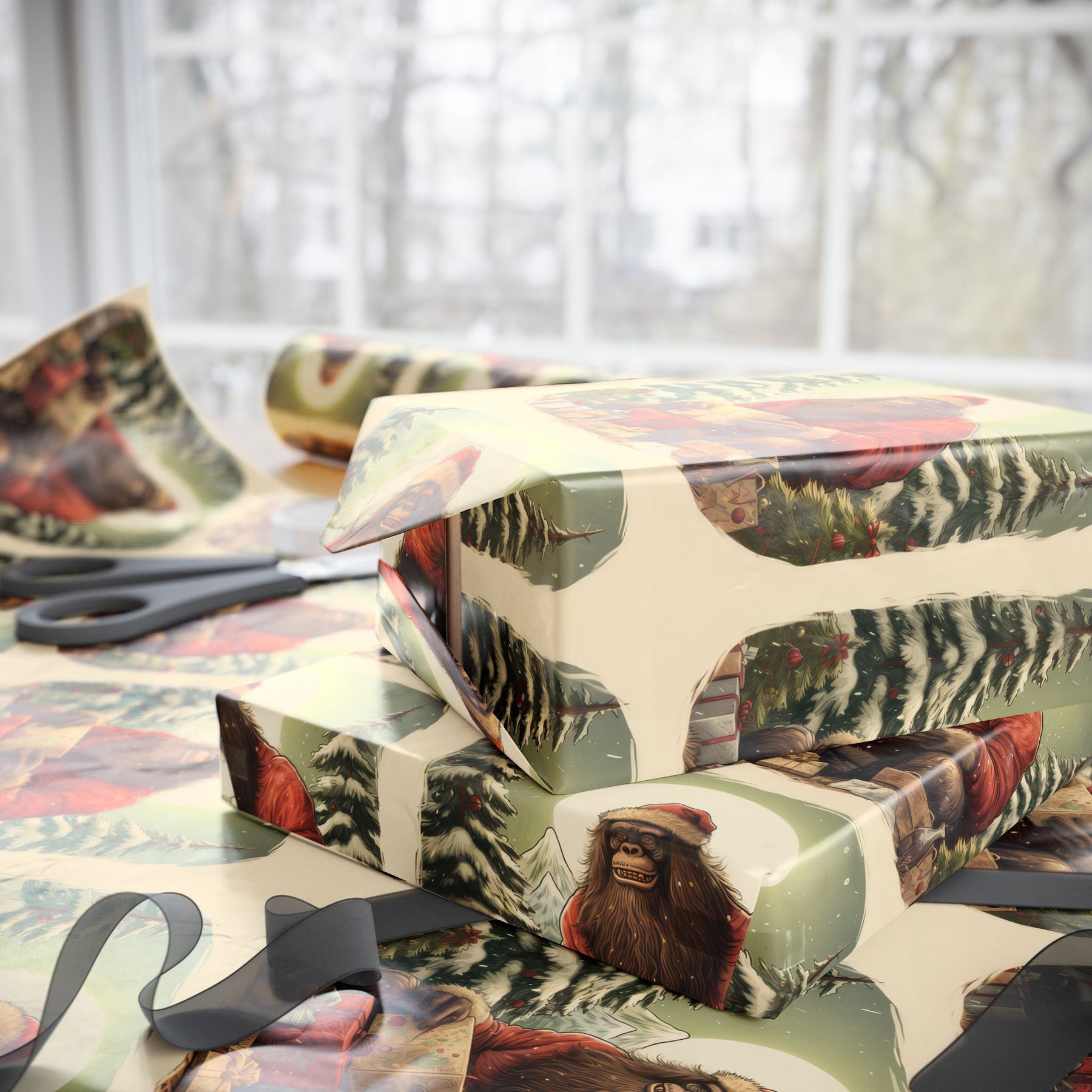 Vintage Sasquatch Gift Wrap - Goth Cloth Co.Home Decor17102749151662921427
