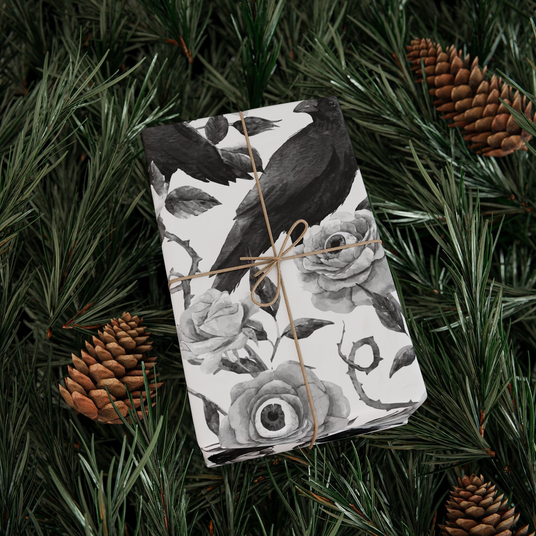 Watchful Eyeball and Raven Spooky Gift Wrap - Goth Cloth Co.Home Decor17750515568660596318