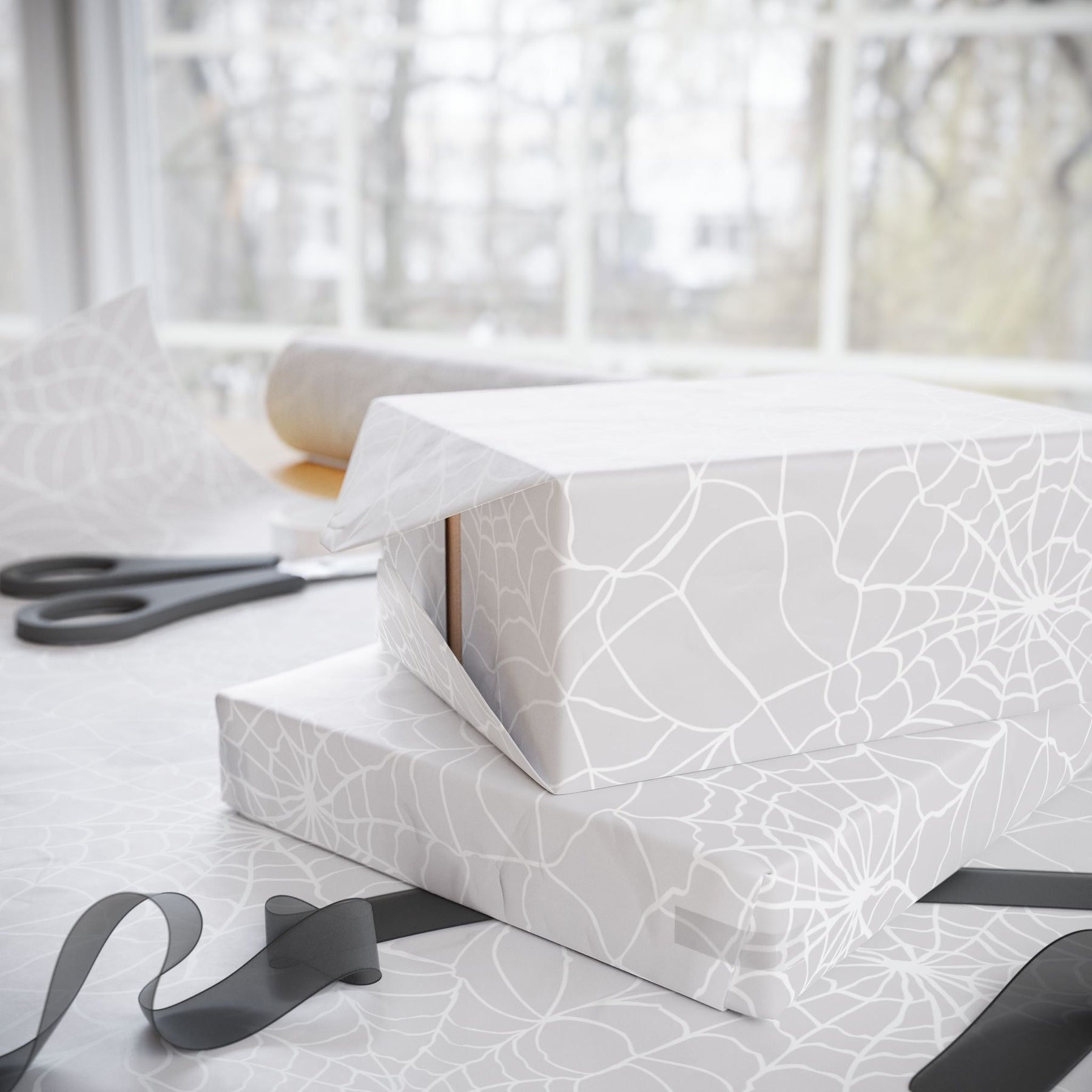 Whisper Webs Gift Wrap - Goth Cloth Co.Home Decor27624544452275184365