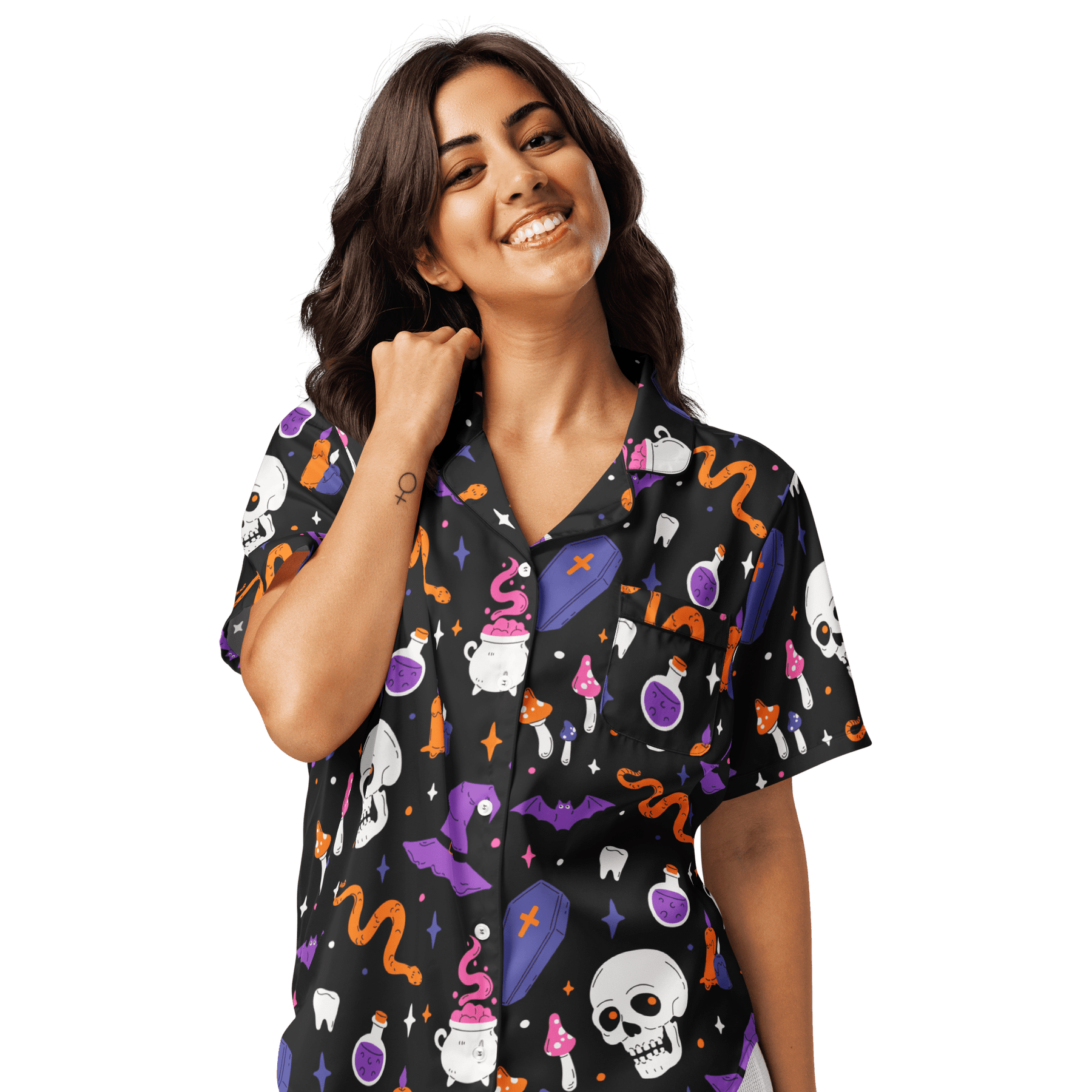 Witch's Whimsy Silky Pajama Top - Goth Cloth Co.1477404_20964