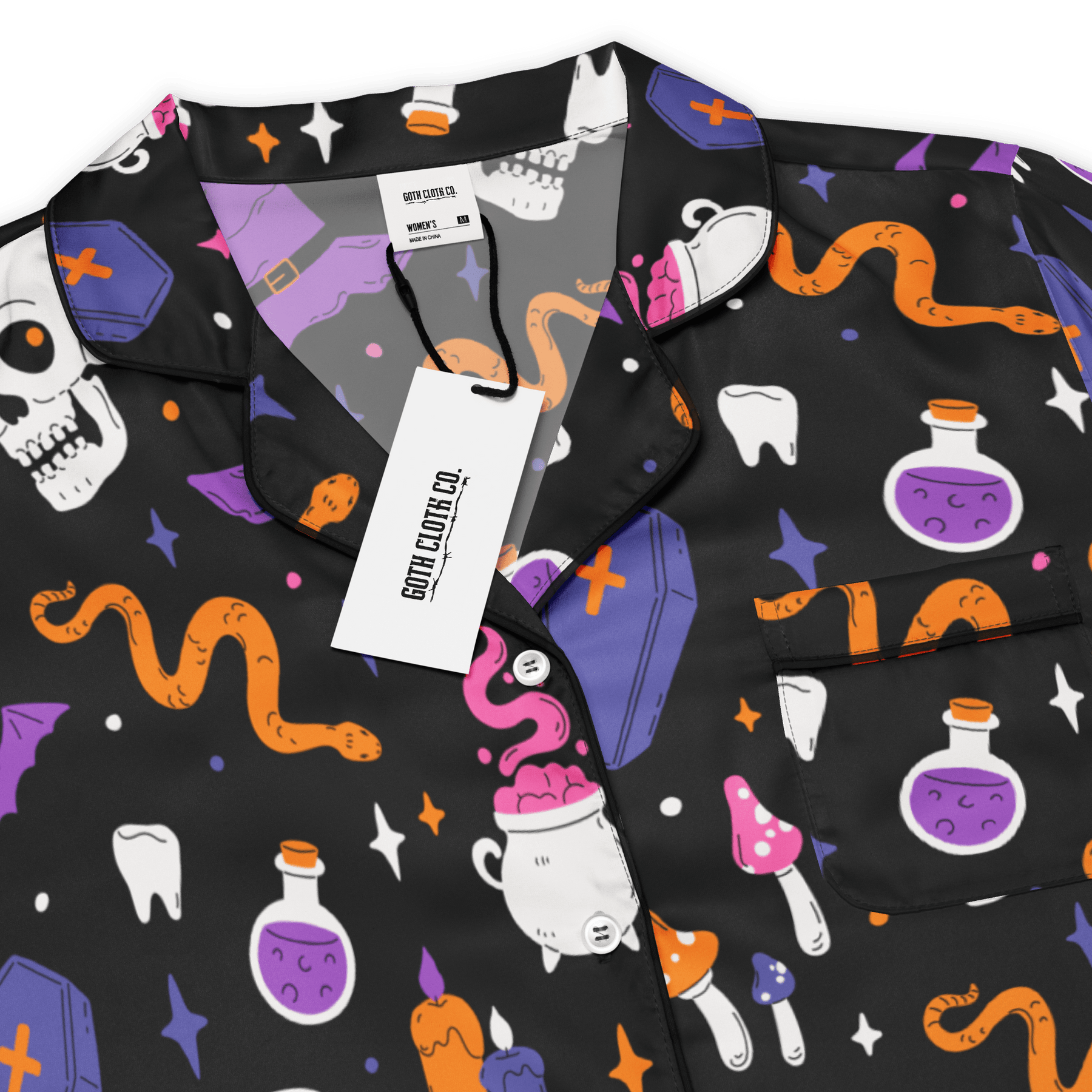 Witch's Whimsy Silky Pajama Top - Goth Cloth Co.1477404_20964