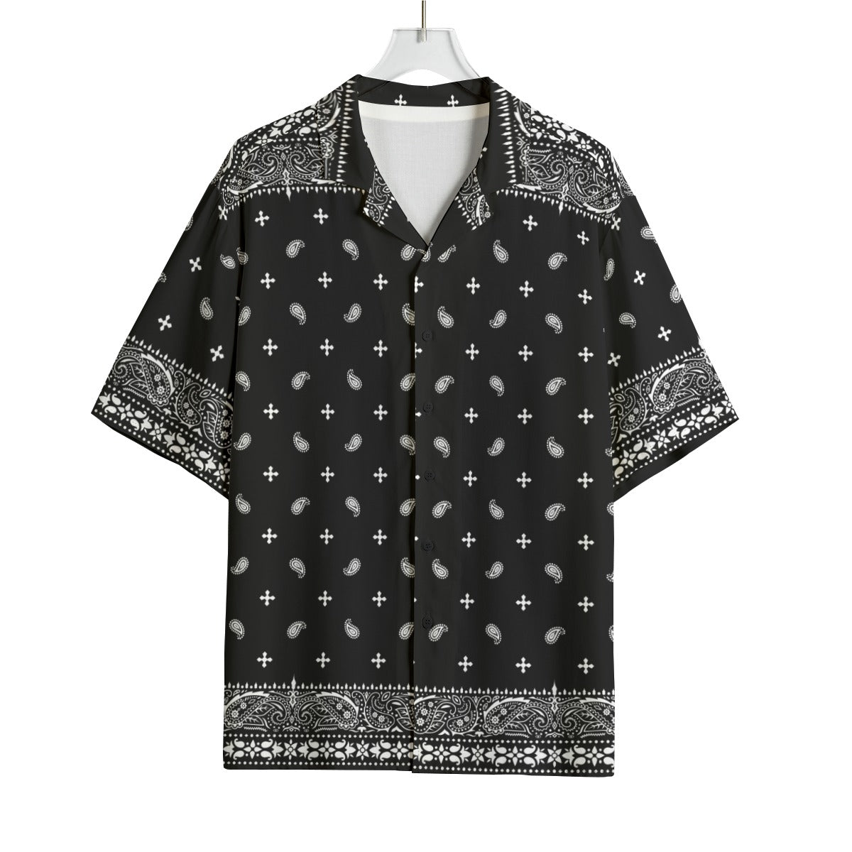 Black Bandana Men's Hawaiian Shirt (Ready to Ship)