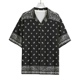 Black Bandana Men's Hawaiian Shirt (Ready to Ship)