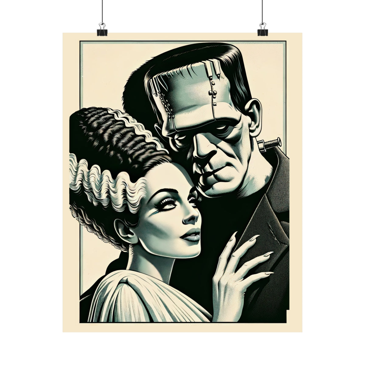 Vintage Horror Frankenstein & Bride Framed Poster - Goth Cloth Co.Poster10929683709256610277