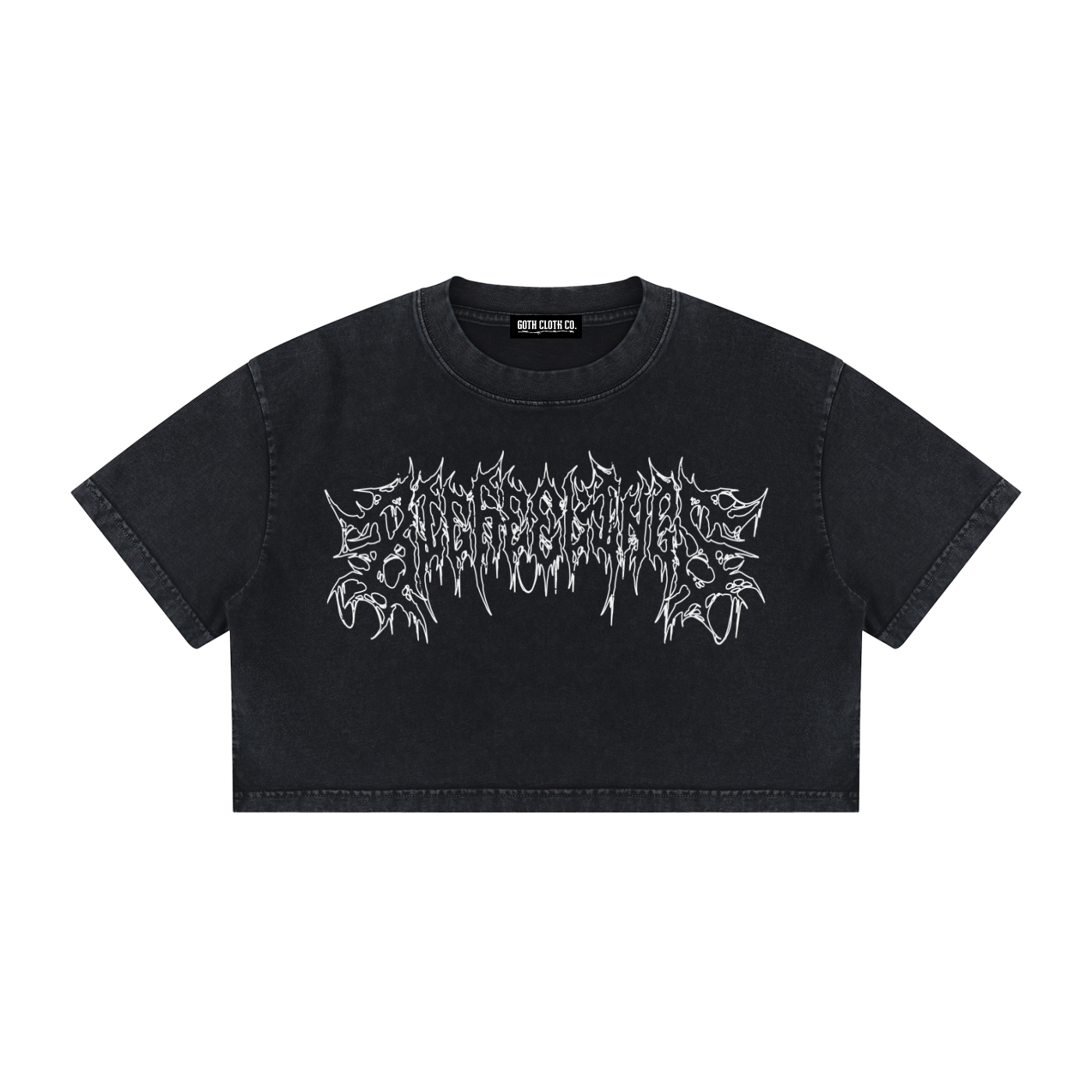 Big Feelings Metal Font Mineral Wash Crop Top