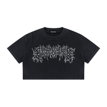 Big Feelings Metal Font Mineral Wash Crop Top