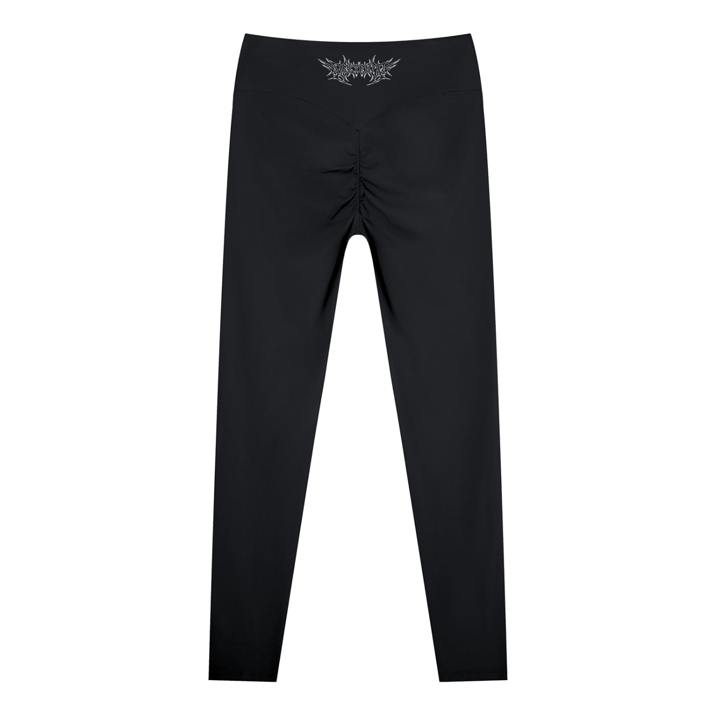 Delicate Metal Font High Waisted Ankle Leggings
