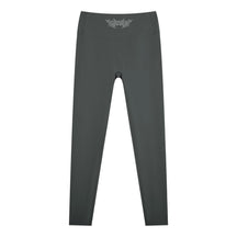 Delicate Metal Font High Waisted Ankle Leggings