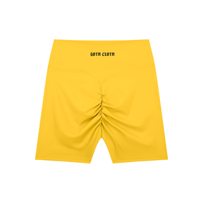 Thorned High-Waisted Scrunched Yoga Shorts