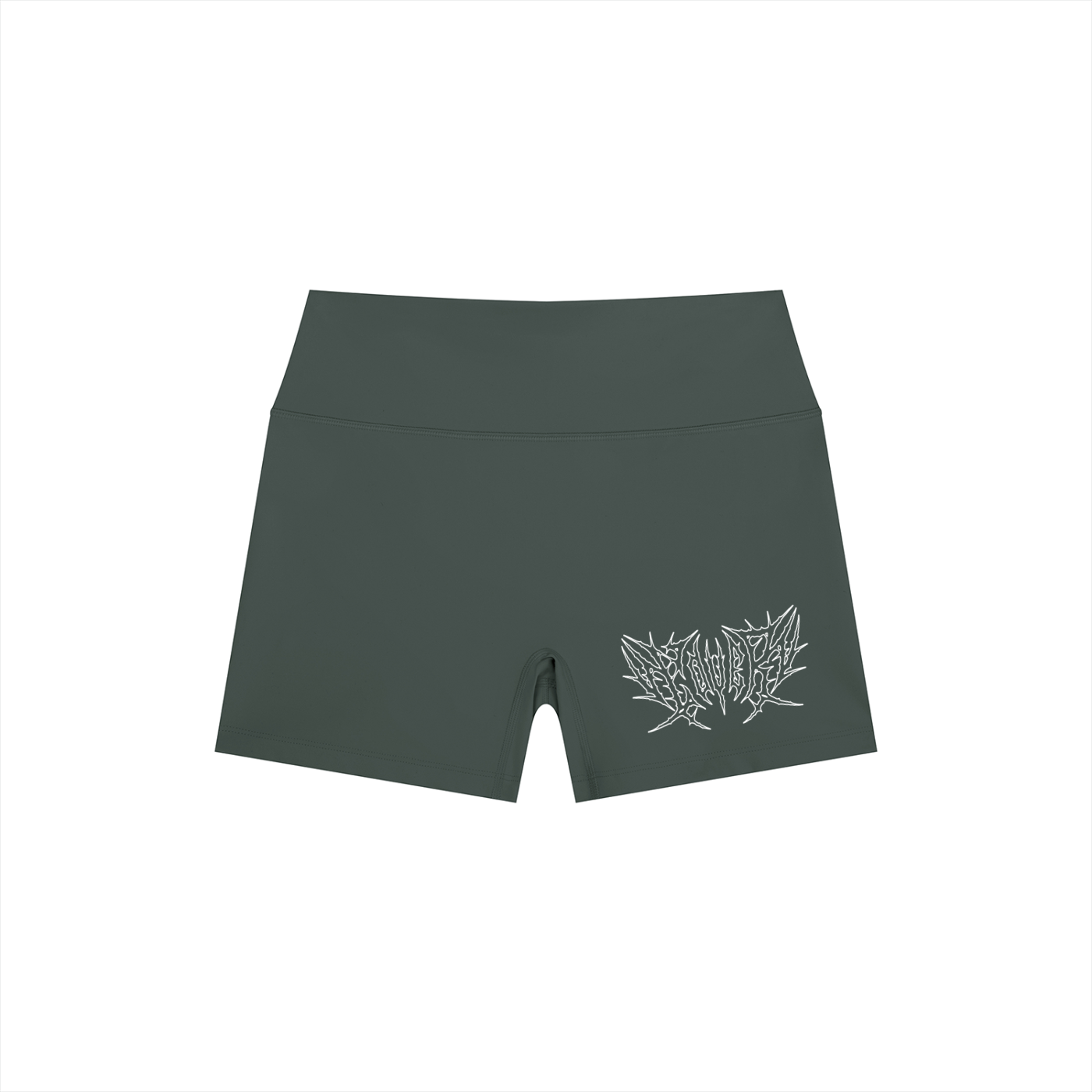 Lover Metal Font High Rise Yoga Shorts
