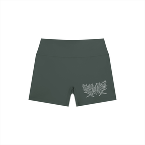 Lover Metal Font High Rise Yoga Shorts