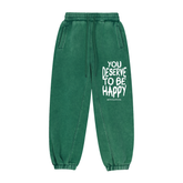 You Deserve to be Happy Vintage Wash Joggers