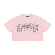 Big Feelings Metal Font Mineral Wash Crop Top