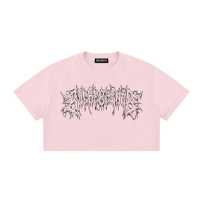 Big Feelings Metal Font Mineral Wash Crop Top