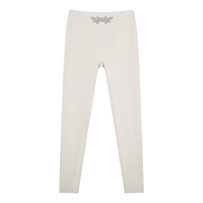 Delicate Metal Font High Waisted Ankle Leggings