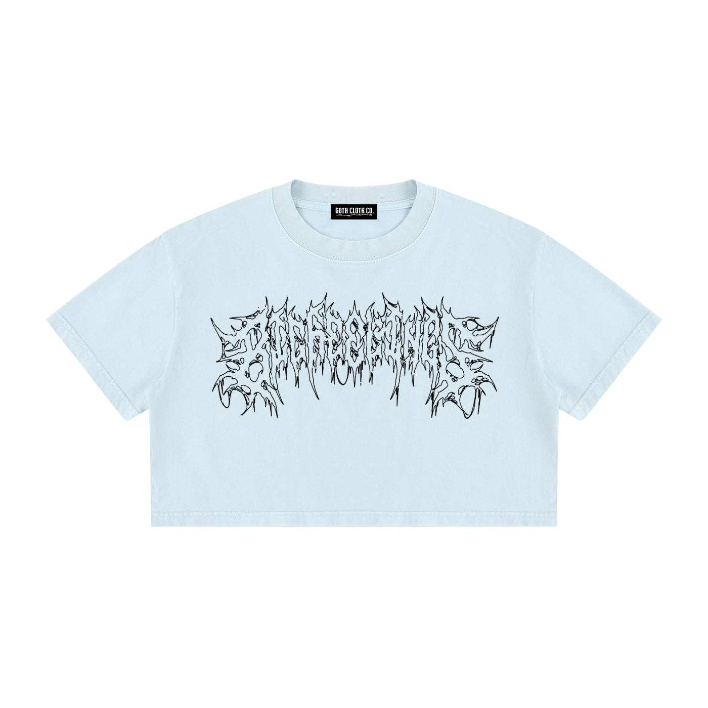 Big Feelings Metal Font Mineral Wash Crop Top